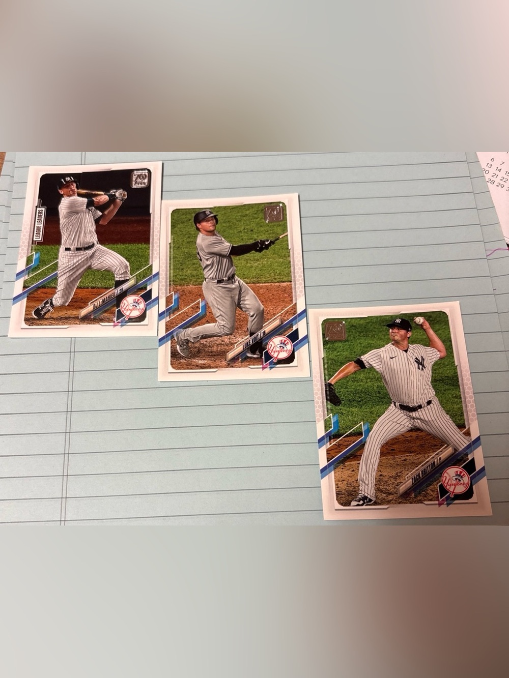 Lot Of 3 New York Yankees 2021 Topps Series #254,#186,#108
